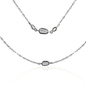 Rock & Divine Morning Light Rose Cut Diamond Necklace in 18K White Gold 2.25 ctw